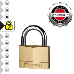 170EURD Cadenas à Clé en Laiton, Doré, 9,8 x 7 x 1,9 cm-Master Lock Outlet