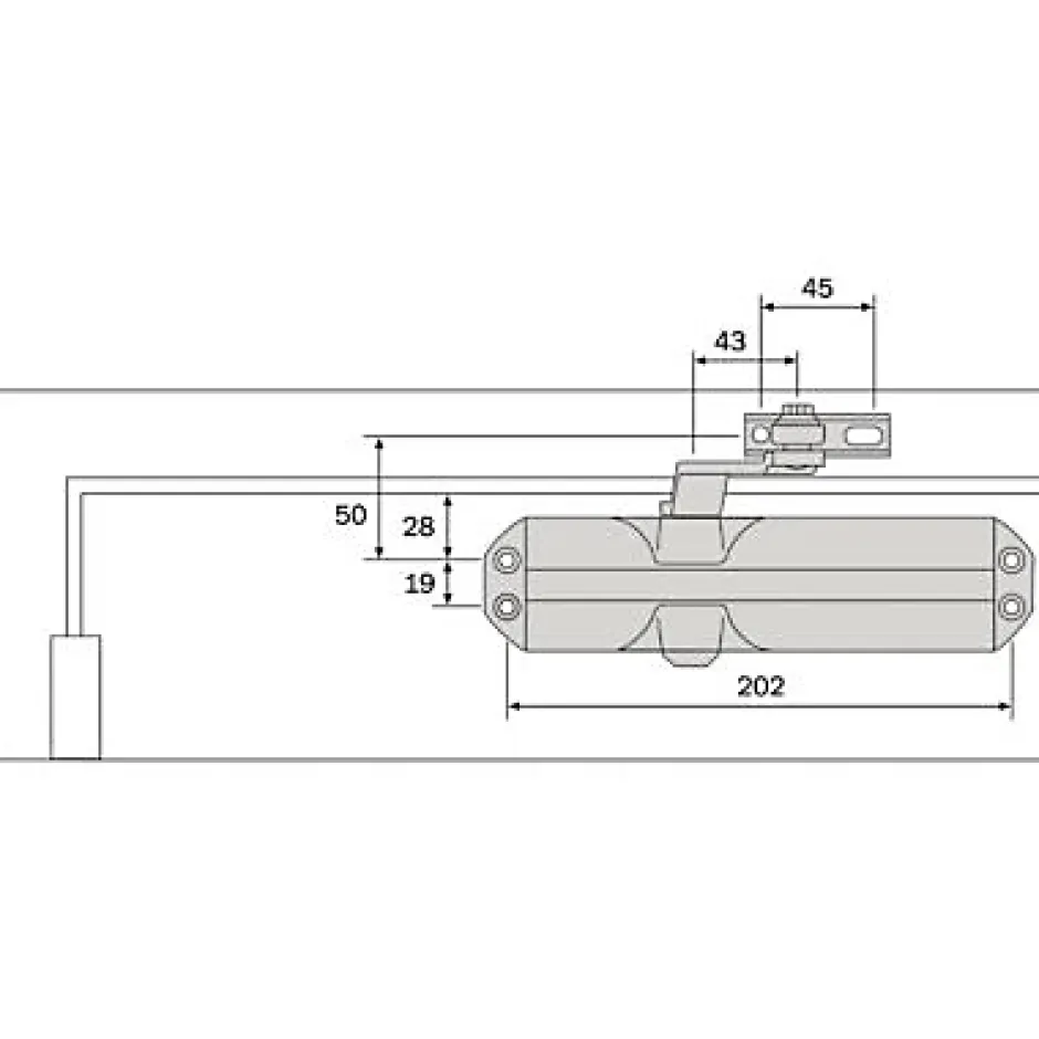 Ferme-porte à pignon et crémaillère^Diall Online