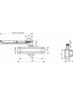 Ferme-porte automatique hydraulique - 30kg, arrêt 90 degrés, laqué gris --Thirard Online