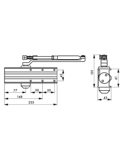 Ferme-porte automatique hydraulique Design force 3, bras coulissant, argent --Thirard Outlet