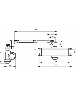 Ferme-porte automatique hydraulique force 3, argent --Thirard Discount