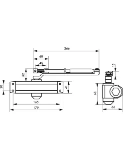 Ferme-porte automatique réversible hydraulique force 3, argent --Thirard Best