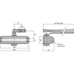Ferme-porte GR101 force 3 à bras compas --Groom