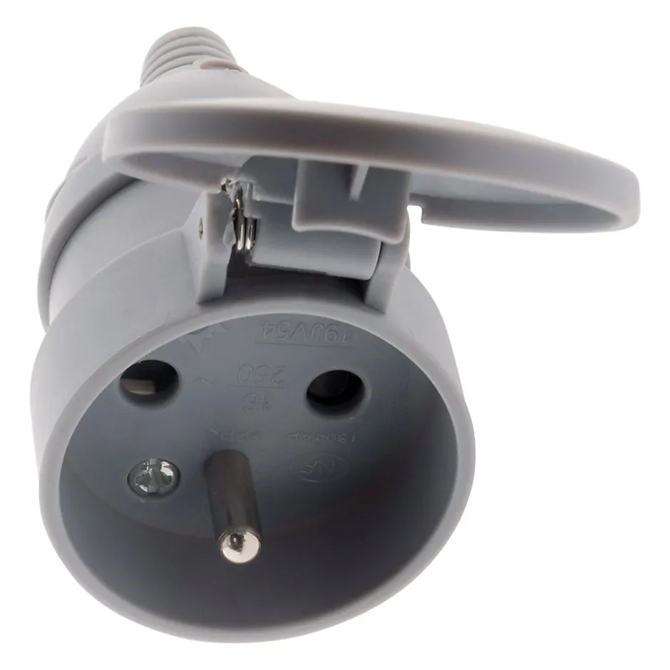 Fiche femelle à clapet 16A 2P+T - Gris --Zenitech Outlet