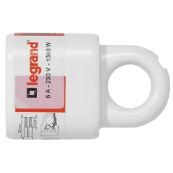 Fiche femelle 6A 2 P+T blanc avec anneau^Legrand Sale