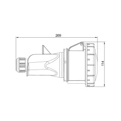 Fiche Femelle 63a Tétrapolaire 3p+n+t - étanche Ip67 --Ide Online