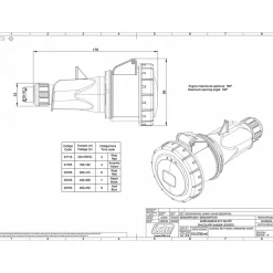 Fiche Femelle Triphasé 32a 3p+t 380v - 4 Broches - étanche Ip67 -^Ide Sale
