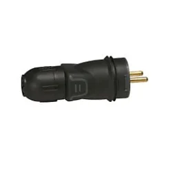 Fiche mâle 2 ports avec terre noir l.124mm 16A-Legrand Hot