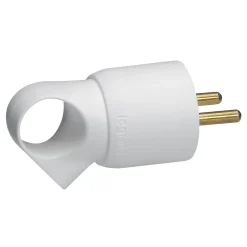 Fiche mâle 16A 2 P+T blanc avec anneau^Legrand Discount
