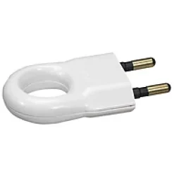 Fiche mâle 6A 2 P+T blanc avec anneau-Legrand New