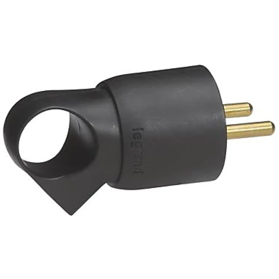 Fiche mâle 16A 2 P+T noir avec anneau-Legrand Sale
