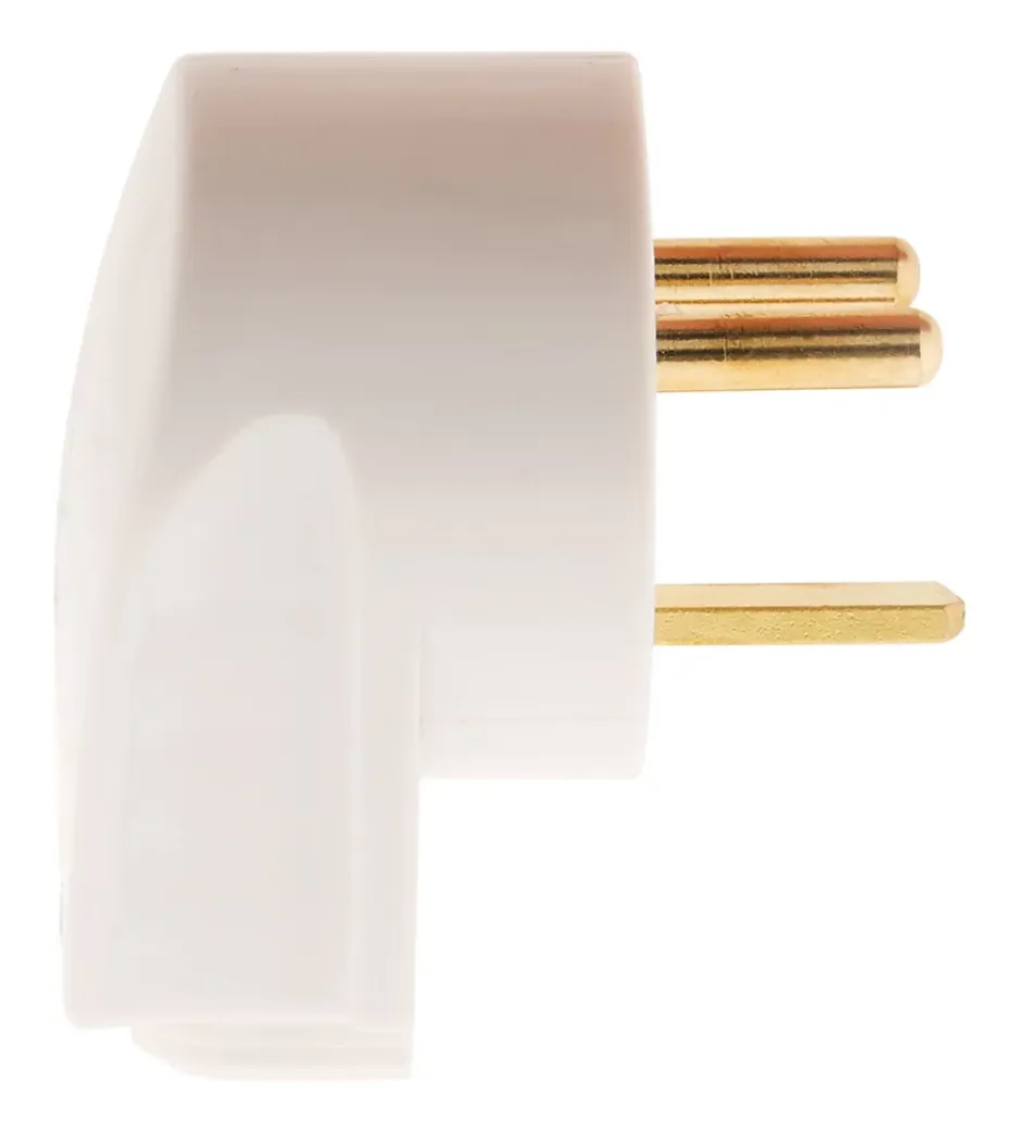 Fiche mâle 20A coudée 2 P+T - Blanc --Zenitech New