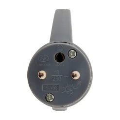 Fiche mâle anneau + ergot -16A 2P+T - Gris --Zenitech Best