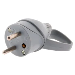 Fiche mâle anneau -16A 2P+T - Gris --Zenitech Hot