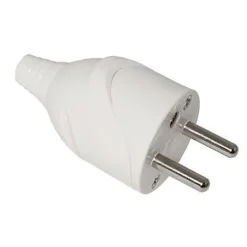 Fiche mâle blanc glossy 16A 2 pôles-Diall Online