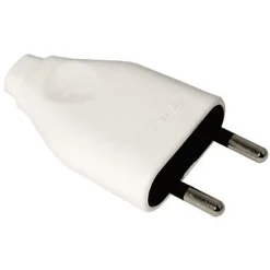 Fiche mâle blanc glossy 6A 2 pôles^Diall Best