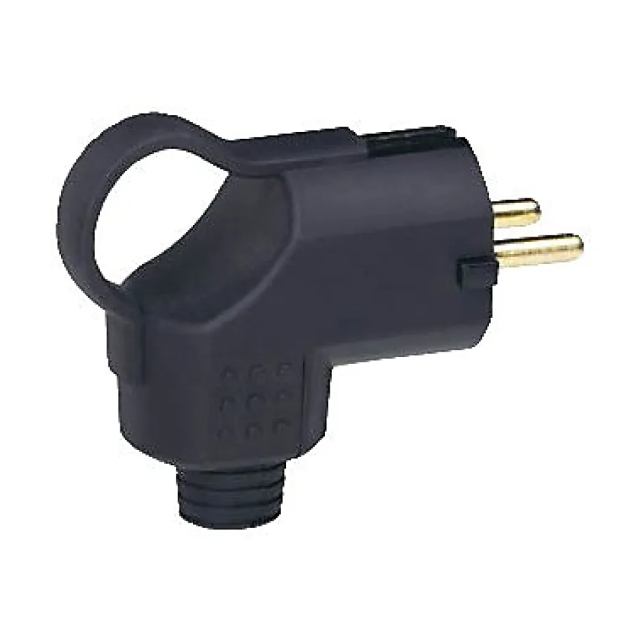 Fiche mâle caoutchouc coudée 16A 2P+T-Legrand