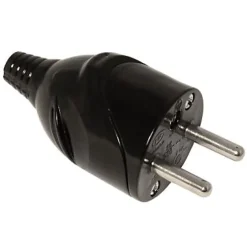 Fiche mâle droite 16A noir glossy^Diall New