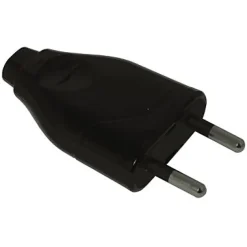 Fiche mâle noir glossy 6A 2 pôles-Diall Clearance