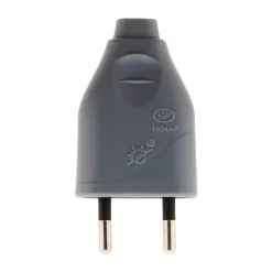 Fiche mâle 2P 6A - Gris --Zenitech New