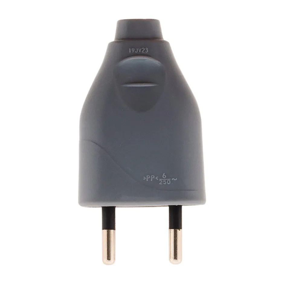 Fiche mâle 2P 6A - Gris --Zenitech New