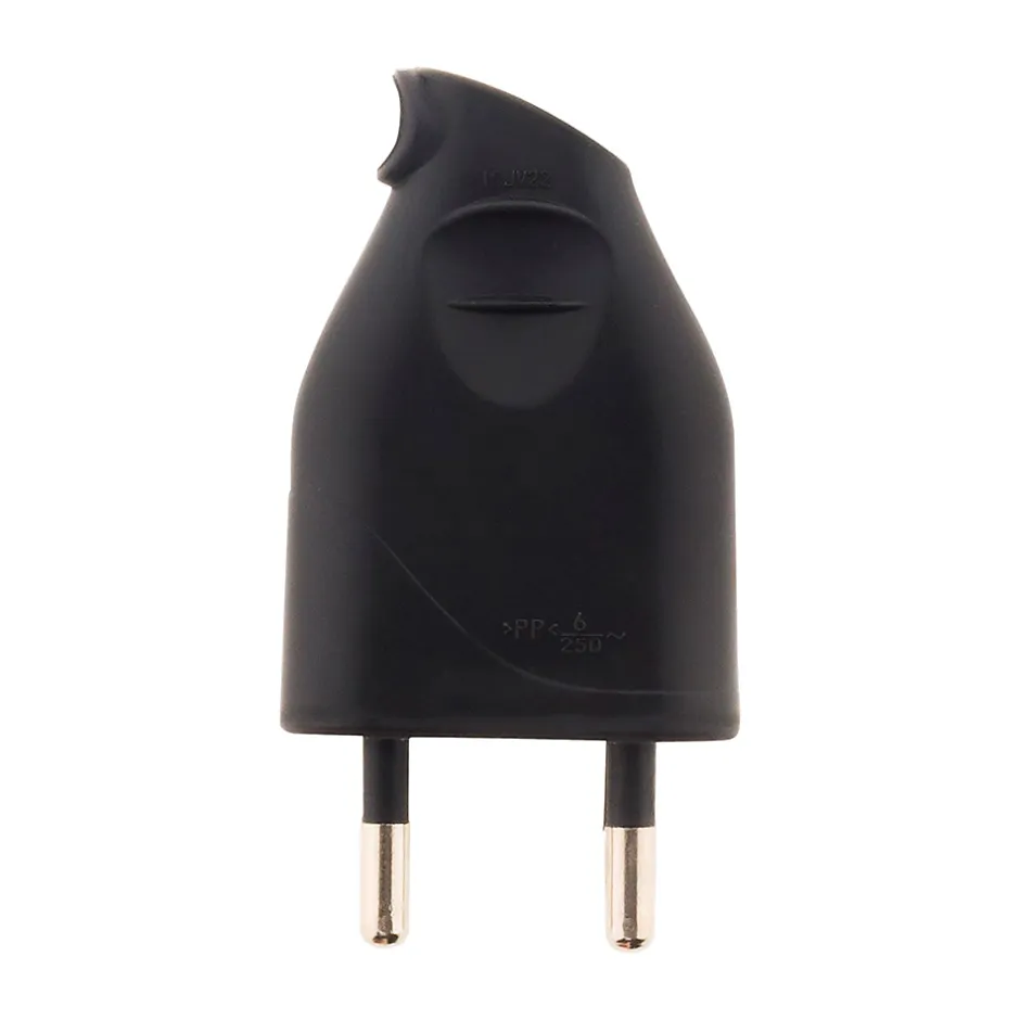 Fiche mâle 2P 6A latérale - Noir --Zenitech Best