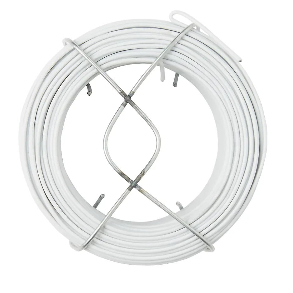 Fil d'acier revêtement PVC Blanc ø1.4 mm, 50 m-Diall New