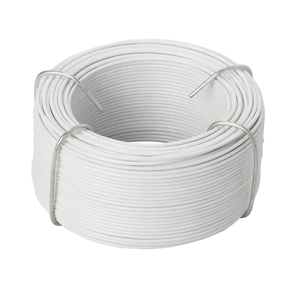 Fil d'acier revêtement PVC Blanc ø1.4 mm, 50 m-Diall New