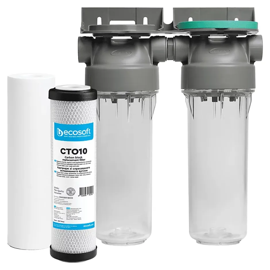 Filtre à eau double 9' 3/4 + pack anti sédiments et odeurs filtration sous évier connexion 3/4'-Sinea Clearance