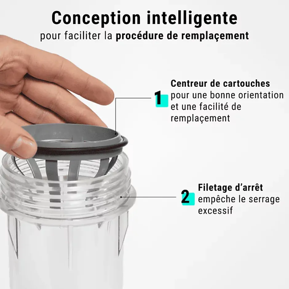 Filtre à eau double 9' 3/4 + pack anti sédiments et odeurs filtration sous évier connexion 3/4'-Sinea Clearance