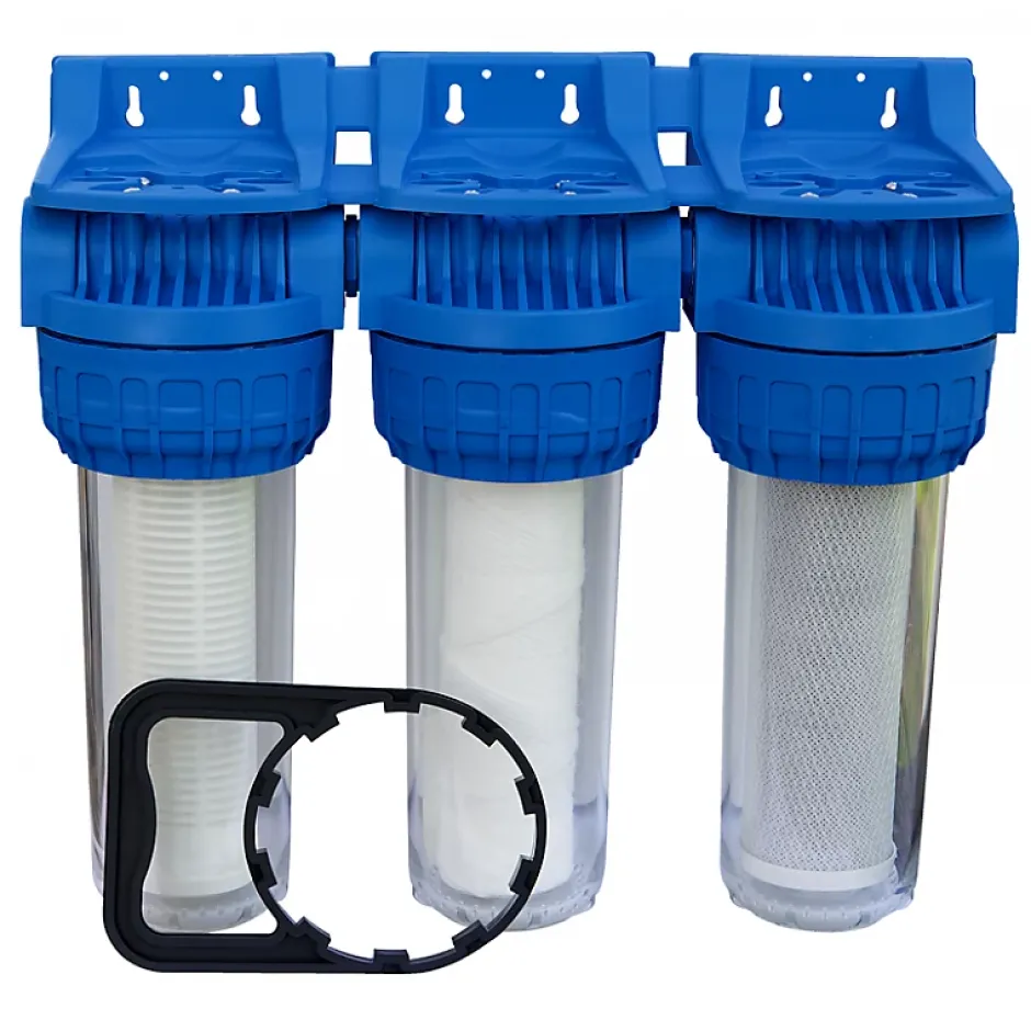 Filtre eau de pluie - Porte filtre Triplex 9 pouces 3/4 avec cartouches^Orion Sale