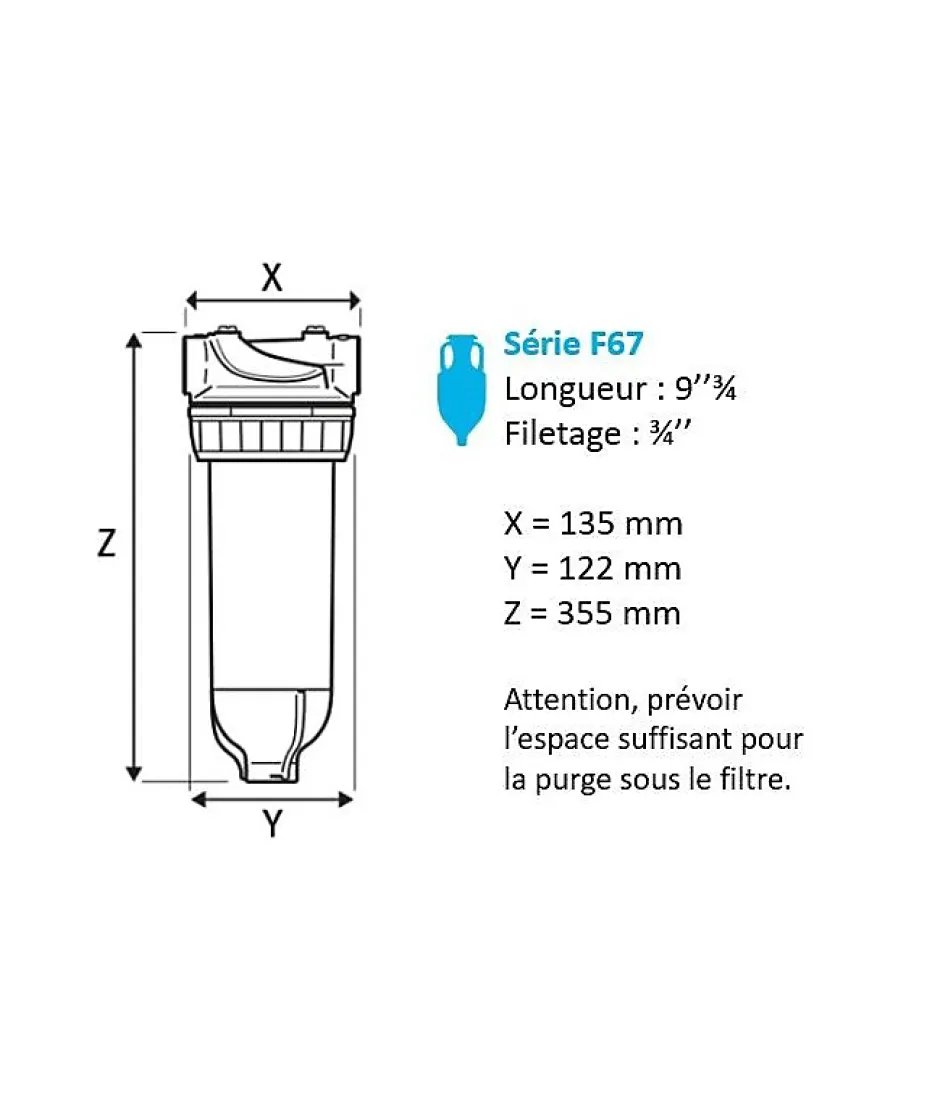 Filtre tête laiton F67 3/4 de pouce^Apic New