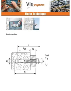 Ancrage FBN II 20X217 Filetée sur 90 Acier zingué - 10 pièces-Fischer New