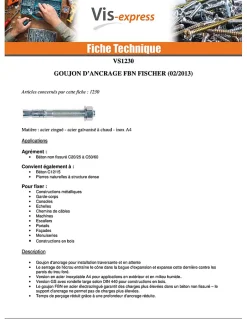 Ancrage FBN II 8X66 Filetée sur 34 Acier zingué - 1 pièce^Fischer Sale