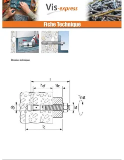 Ancrage FBN II 8X81 Filetée sur 49 Acier zingué - 1 pièce-Fischer New