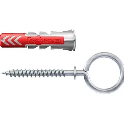 Fischer DuoPower 8 x 40 OH Set de chevilles avec crochets à œillet, 2 chevilles + 2 vis 5,5 x 77-O91 Discount