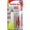 Fischer DuoPower 8 x 65 S A2 Set de 2 chevilles bimatière avec 2 vis fraisées 5,0 x 80 A2-O91