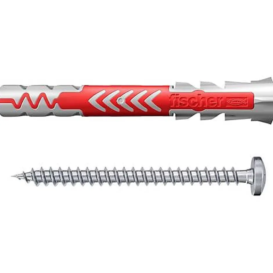 Fischer DUOPOWER cheville nylon 2 composants 6x50 mm, vis tête cylindrique incluse-O91 Discount