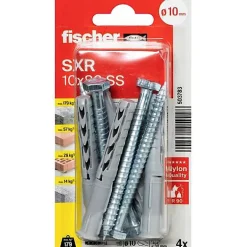 Fischer SXR 10 x 80 SS Cheville à tige longue avec vis tête hexagonale Set 4 pièces-O91 Online