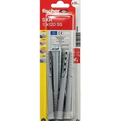 Fischer SXR-SS 10 x 120 Cheville à tige longue avec vis hexagonale, zincée, lot de 4^O91 Best