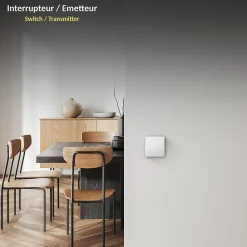 - Interrupteur Sans Fil ni Pile + Douille E27 - Contrôle à Distance 100 m - Énergie Cinétique - IP44 - Installation Facile^Fishtec New
