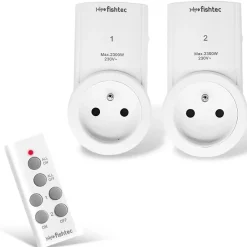 - Lot 2 prises télécommandées 2300W, 30m, PVC, 9,9x5,5 cm^Fishtec Sale