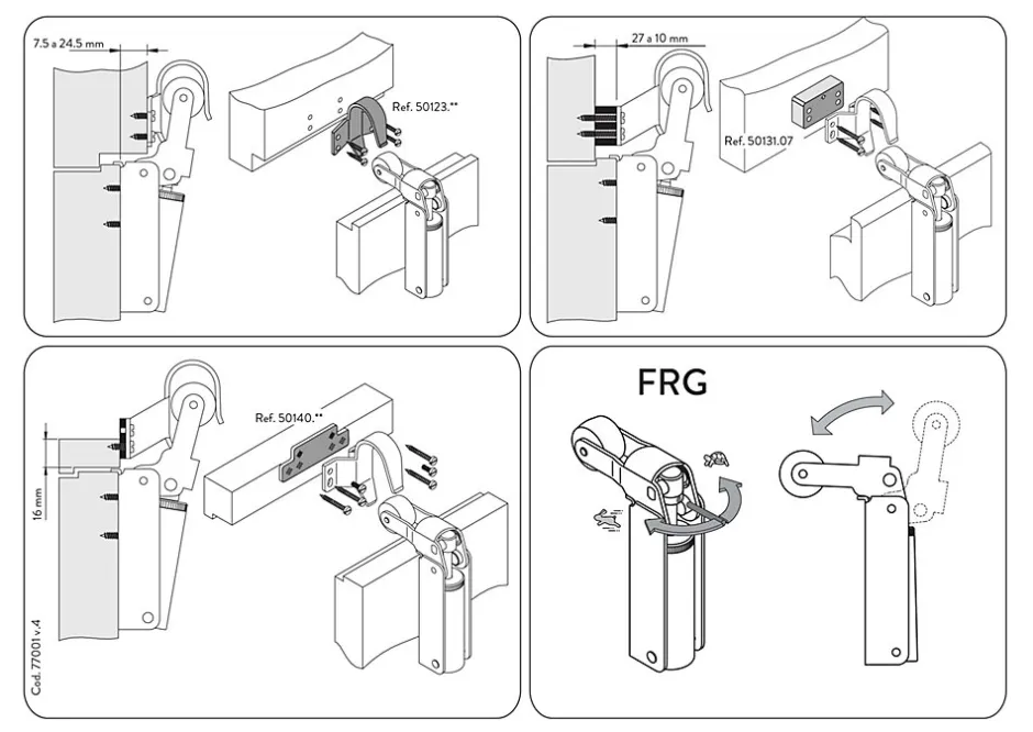 Frein de rétention Réglable force 30 a 60 N aluminium anodisé or pour porte jusquà 40 KG^Hardwarexchange Outlet