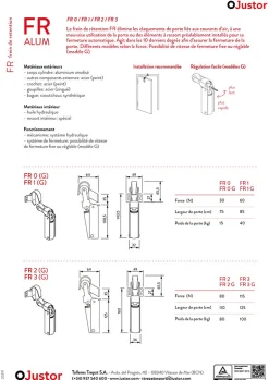 Frein rétention Réglable force 80 a 115 N, aluminium anodisé or, pour porte jusquà 100 KG.-Hardwarexchange