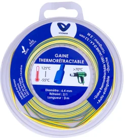 Gaine thermorétractable 3m vert/jaune Zenitech-Voltman Hot