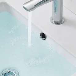 Garniture de trop-plein de lavabo ronde, finition chrome brillant, en ABS-Kibath Outlet