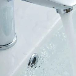 Garniture de trop-plein de lavabo ronde, finition chrome brillant, en ABS-Kibath Outlet