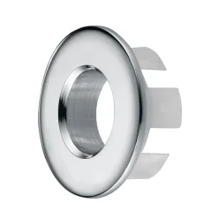 Garniture de trop-plein de lavabo ronde, finition chrome brillant, en ABS-Kibath Outlet