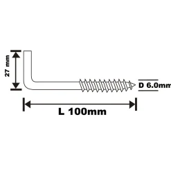 Gond à visser en acier zingué 100x6 mm - 2 pièces-Diall Hot