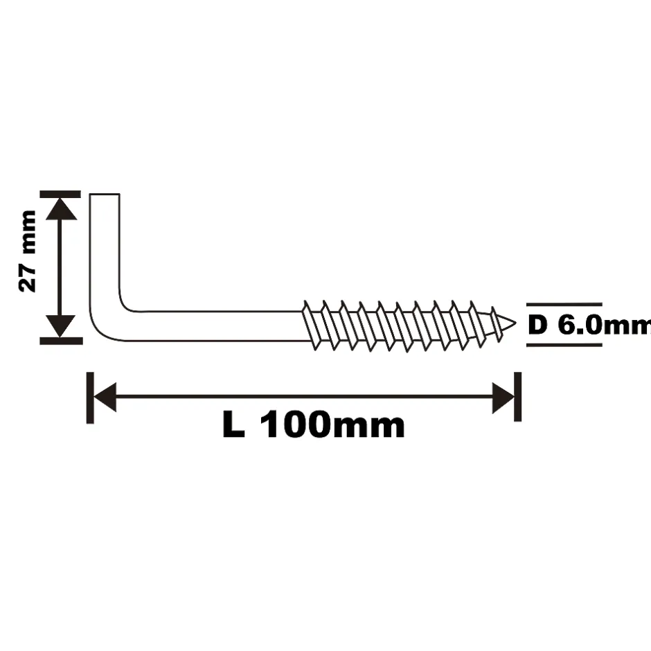 Gond à visser en acier zingué 100x6 mm - 2 pièces-Diall Hot